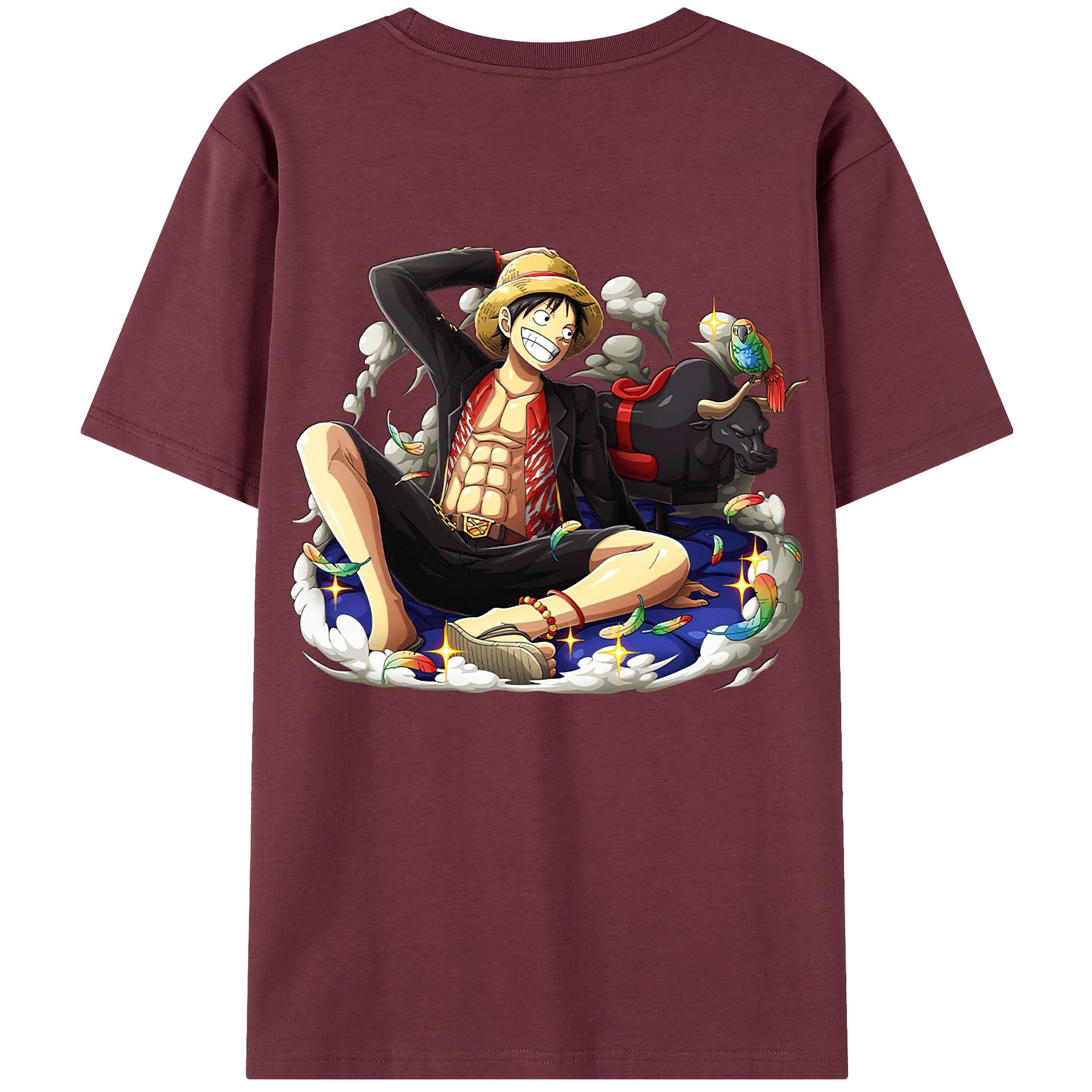 ワンピース モンキー・D・ルフィ ONE PIECE Monkey D. Luffy 綿100％半袖Tシャツ（背面プリント）